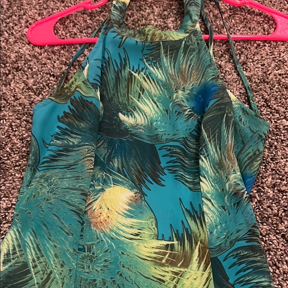 Tropical Halter Neck Dress by Lulus. Worn once. Size XS. - Picture 3 of 4